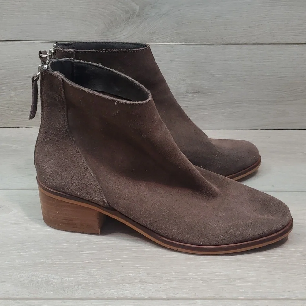 Steve Madden Women Leather Legally Ankle Suede Heels boots shoes sz 8.5M